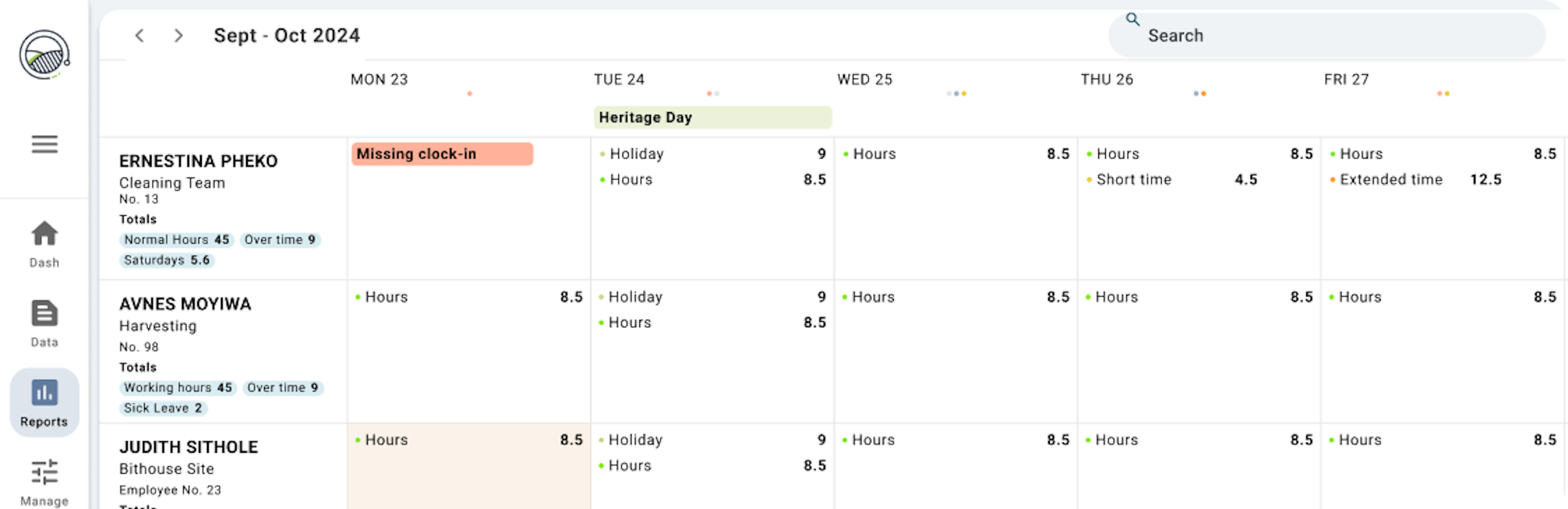 Employee Overview Hero Image Screenshot Calender