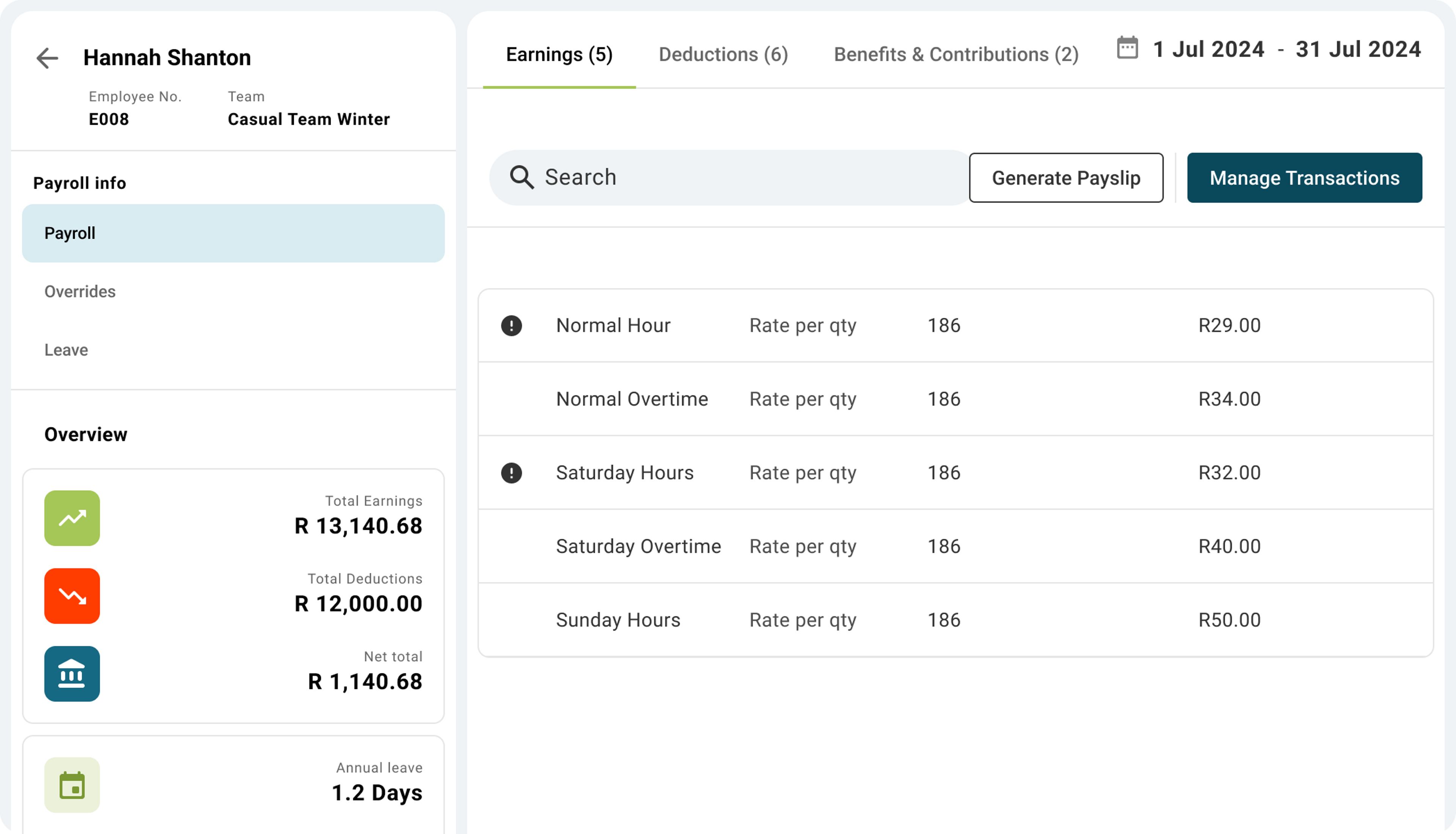 updated version of employee overview