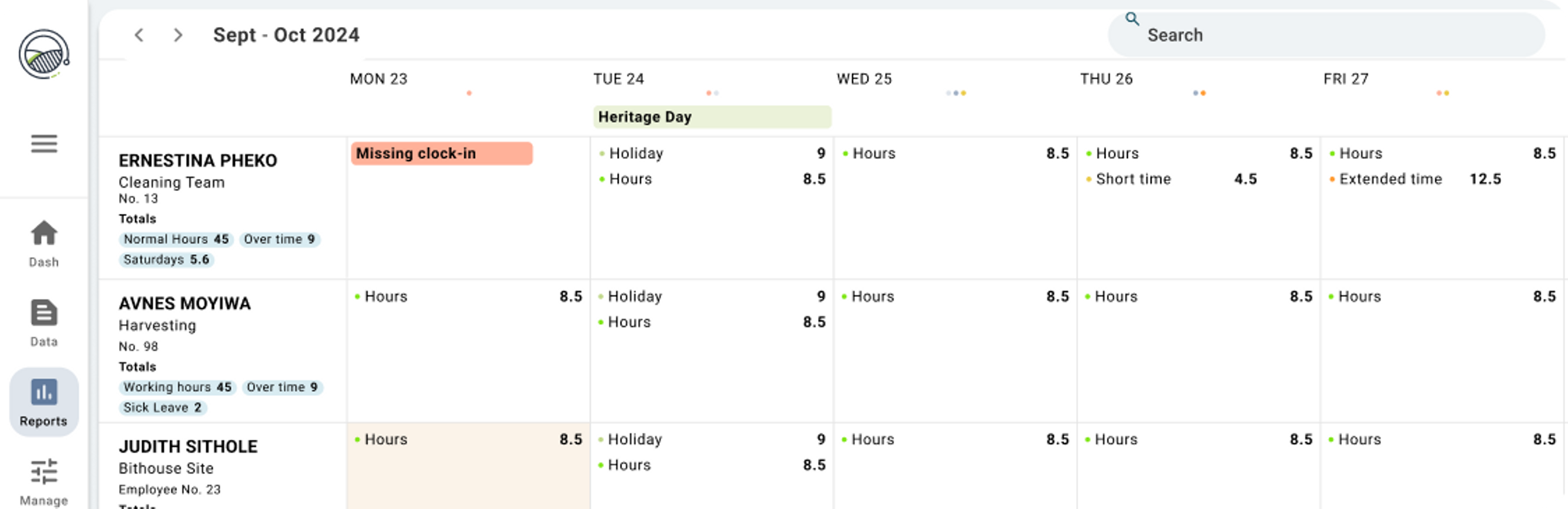 Employee Overview Hero Image Screenshot Calender