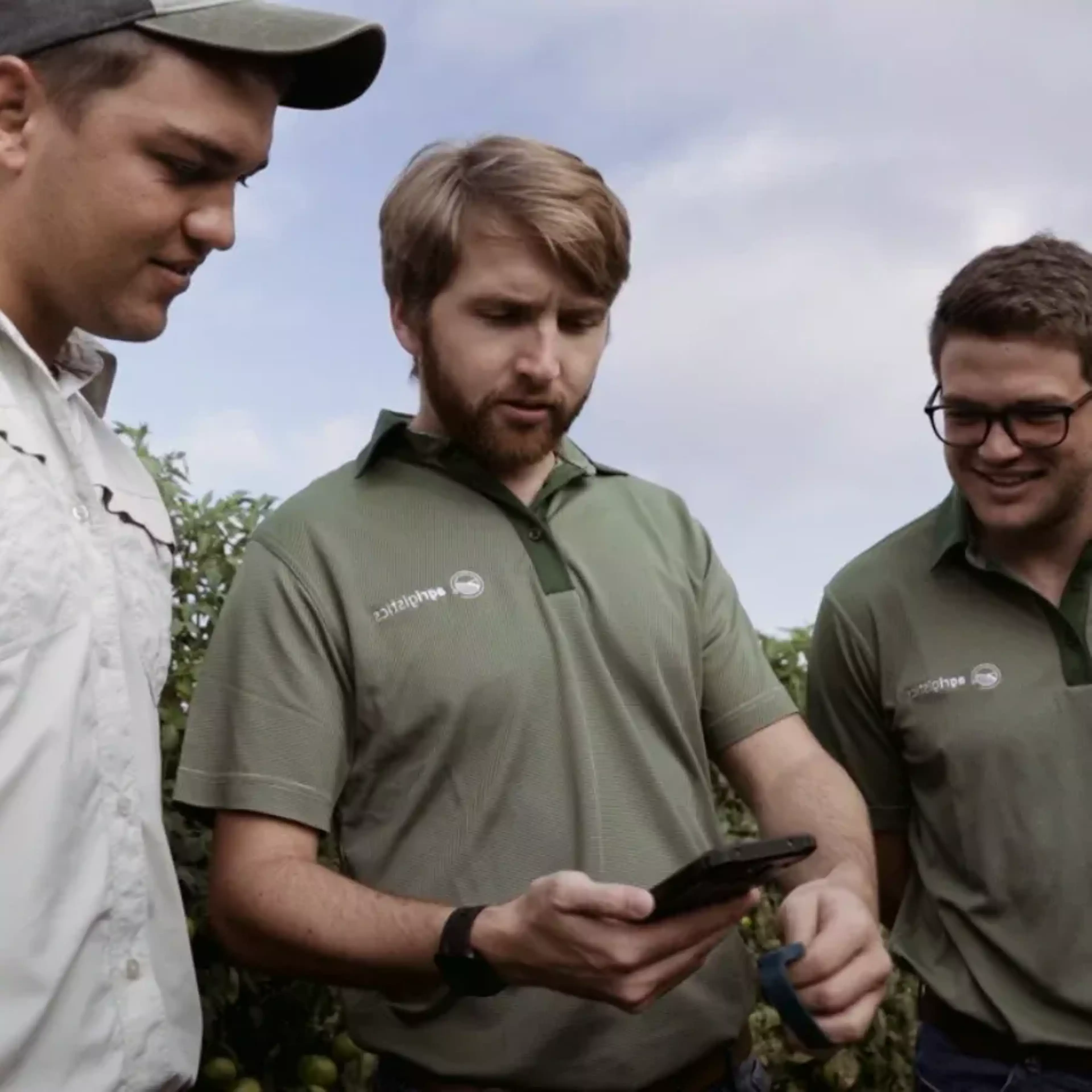 team showing in field demo